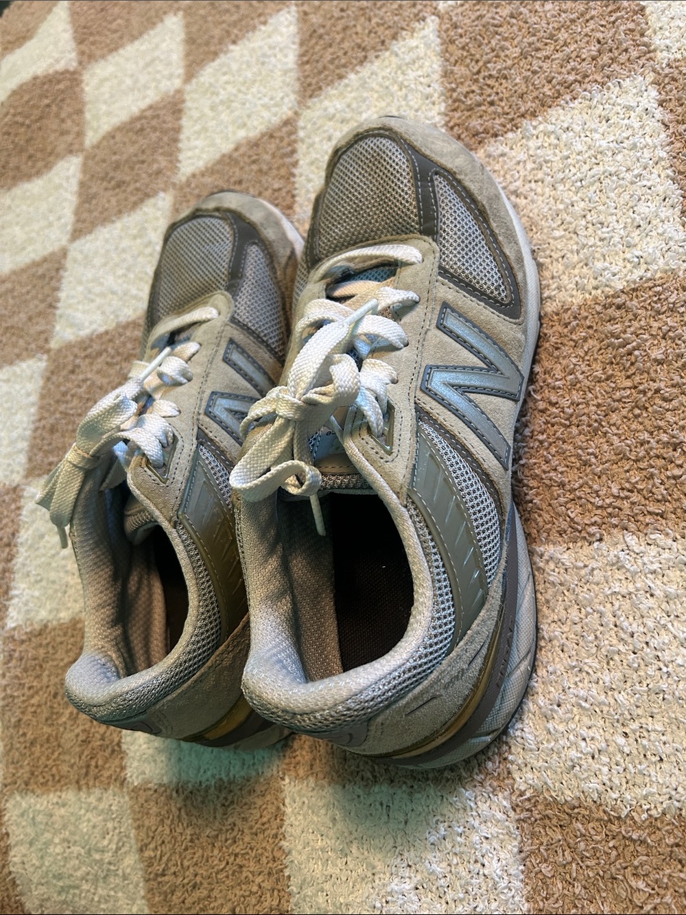 New Balance Gray & Olive Green Athletic Sneakers